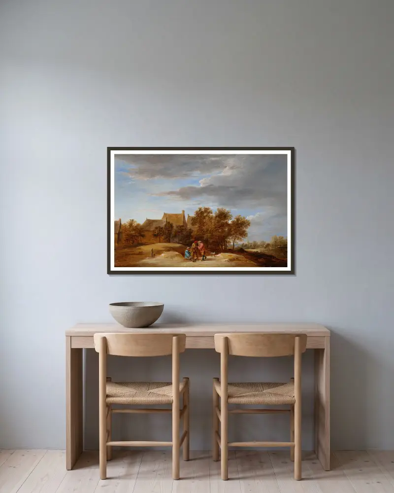 Am Wegesrand von David Teniers The Younger gerahmt an einer Wand
