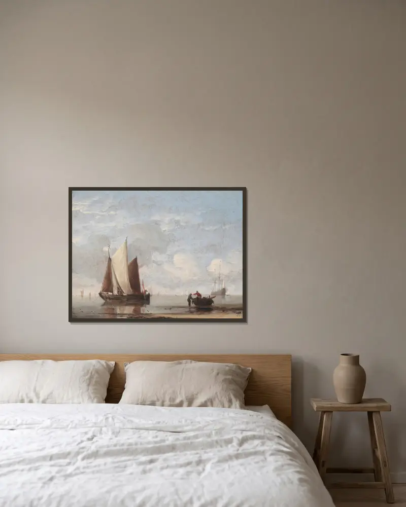 Ruhige See von Willem van de Velde the Younger gerahmt an einer Wand