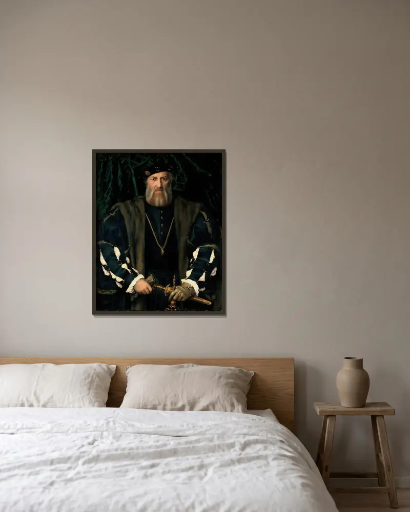Charles de Solier, Sieur de Morette von Hans Holbein The Younger gerahmt an einer Wand