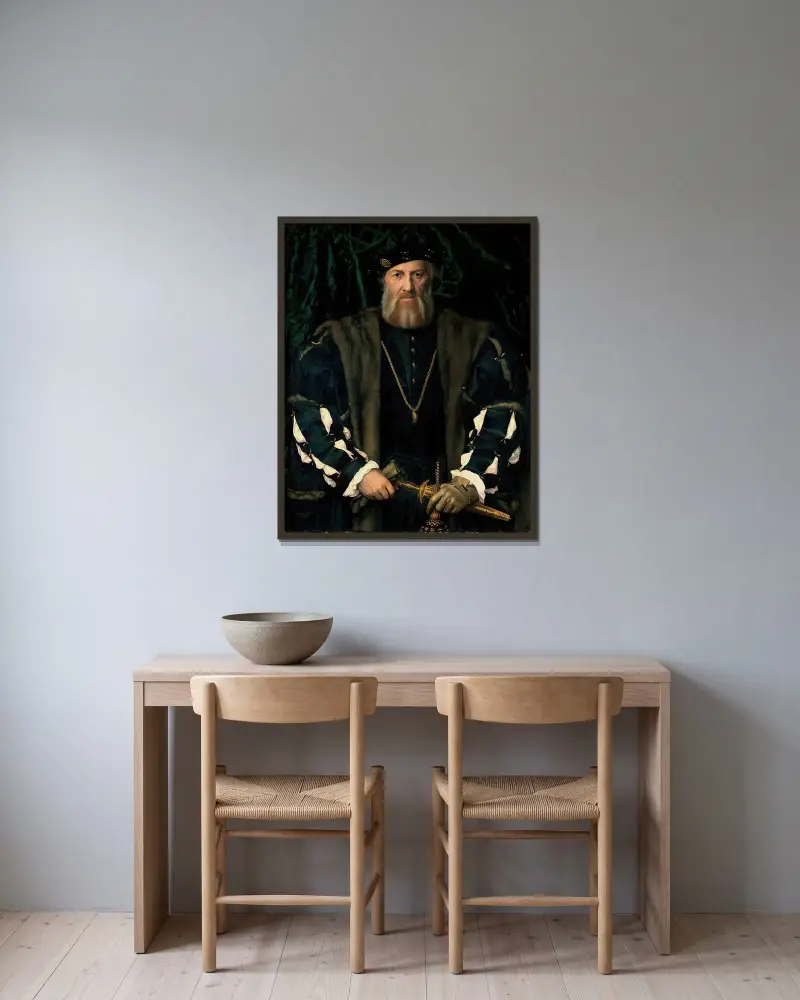 Charles de Solier, Sieur de Morette von Hans Holbein The Younger gerahmt an einer Wand