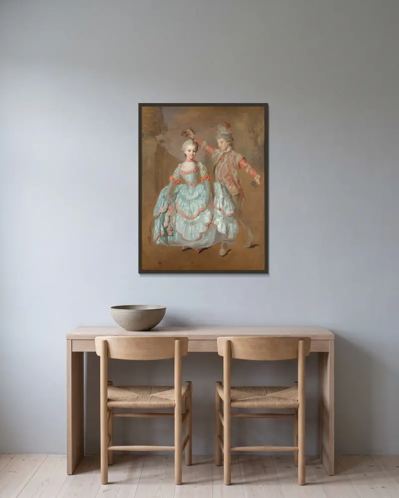 Tančící děti, Lorens Pasch the Younger v rámu na stěně