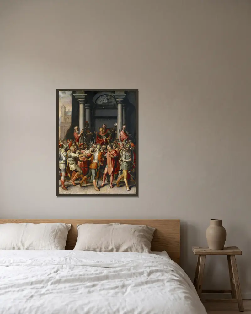 Virginias död av Hans Holbein The Younger inramad på en vägg