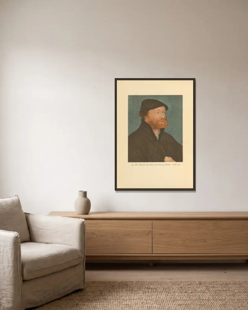 Artysta w wieku 40 lat, Hans Holbein The Younger w ramie na ścianie