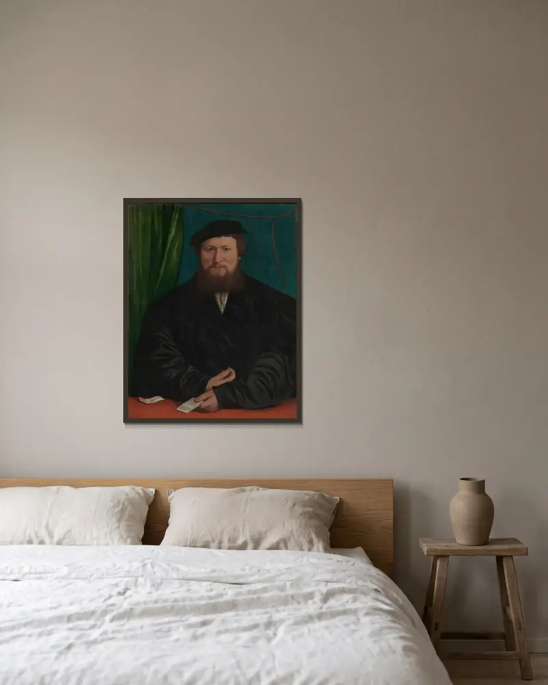 Derick Berck från Köln av Hans Holbein The Younger inramad på en vägg
