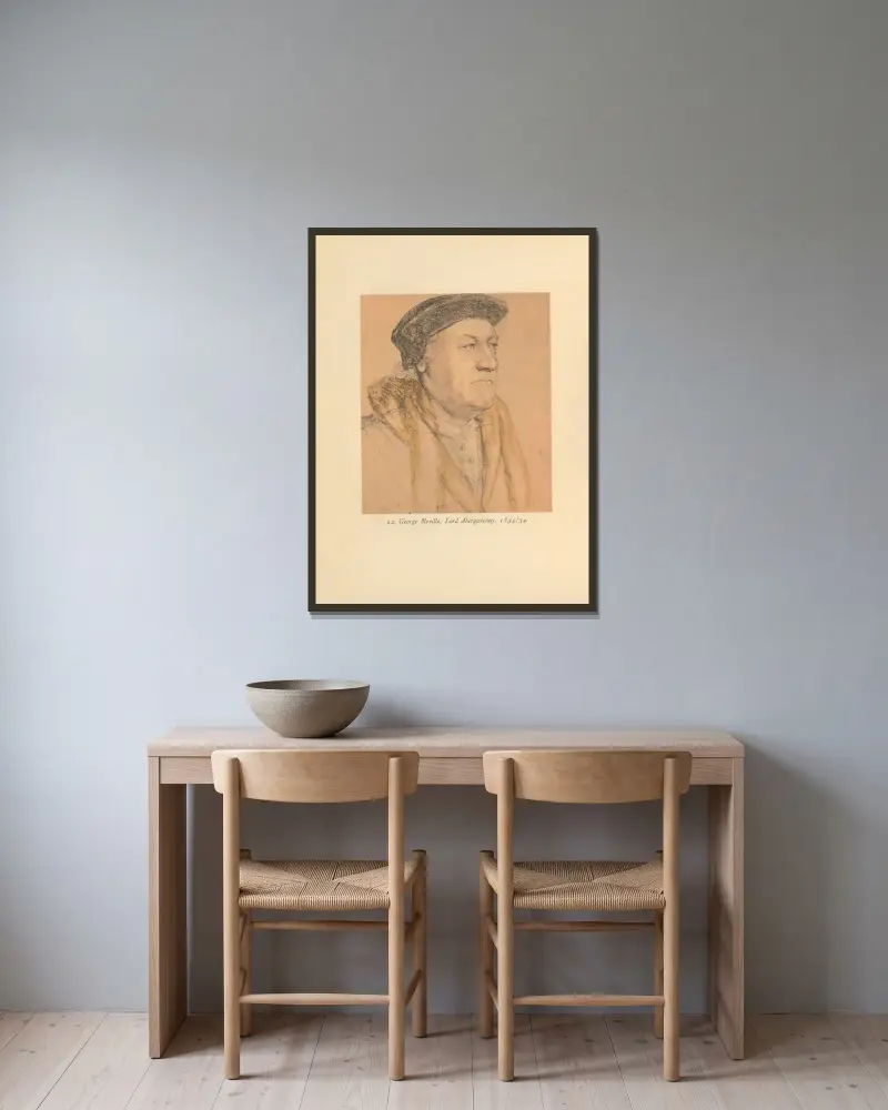 George Neville, lord Abergavenny, Hans Holbein The Younger w ramie na ścianie