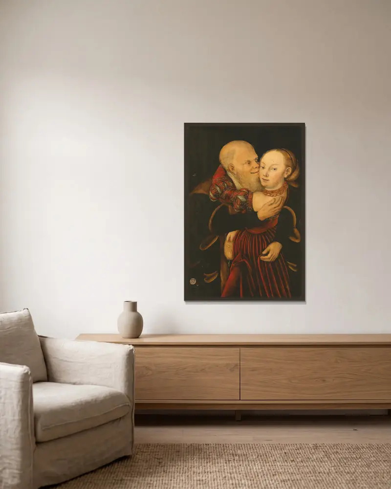 Niedobrana para – nr 1, Lucas Cranach the Younger w ramie na ścianie
