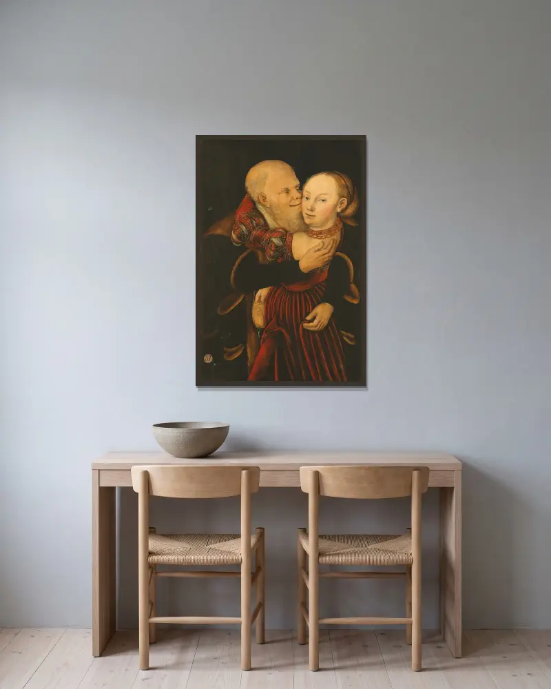 Niedobrana para – nr 1, Lucas Cranach the Younger w ramie na ścianie