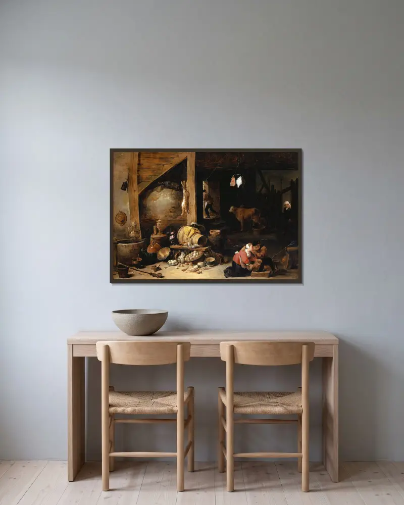 Im Stall von David Teniers The Younger gerahmt an einer Wand
