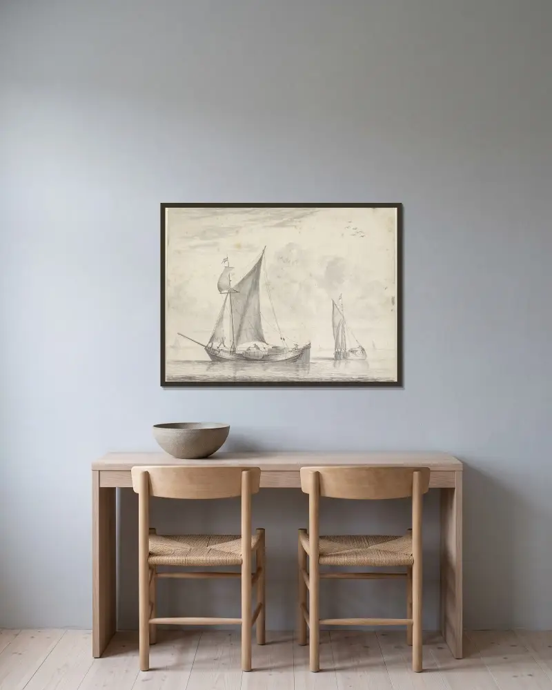Navy von Willem van de Velde the Younger gerahmt an einer Wand