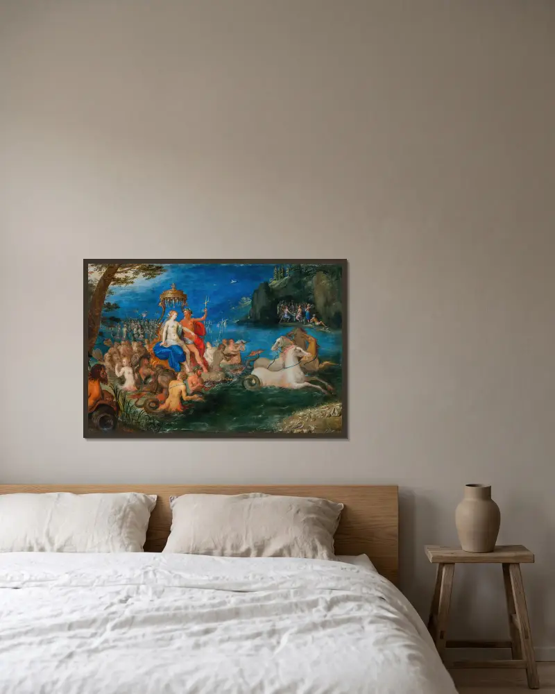 Neptune and Amphitrite av Frans Francken the Younger inramad på en vägg
