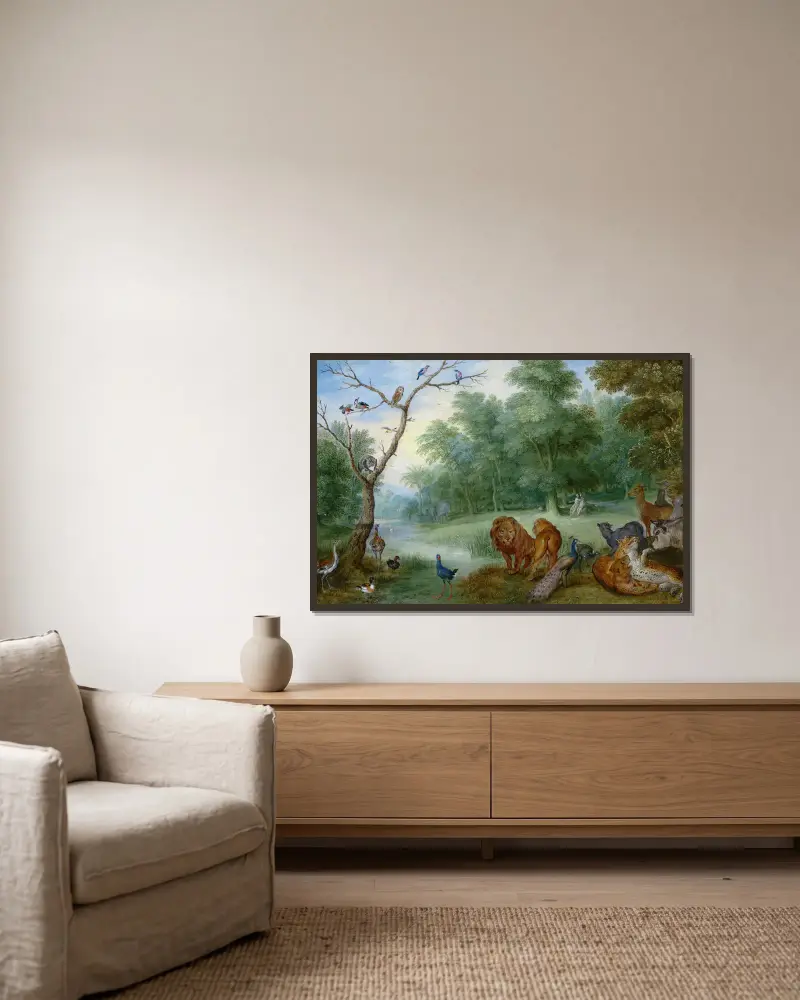 Raj z upadkiem człowieka, Jan Brueghel the Younger w ramie na ścianie