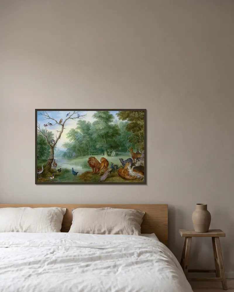 Raj z upadkiem człowieka, Jan Brueghel the Younger w ramie na ścianie