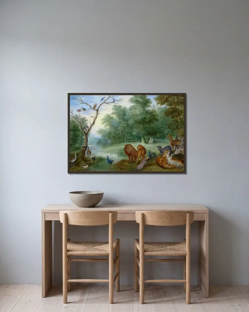 Raj z upadkiem człowieka, Jan Brueghel the Younger w ramie na ścianie