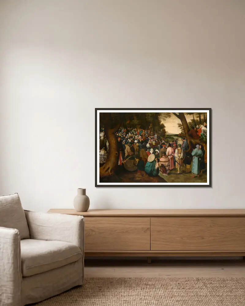 Jan Chrzciciel nauczający, Pieter Brueghel The Younger w ramie na ścianie