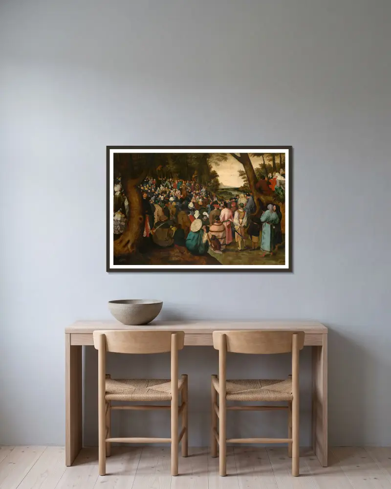 Jan Chrzciciel nauczający, Pieter Brueghel The Younger w ramie na ścianie