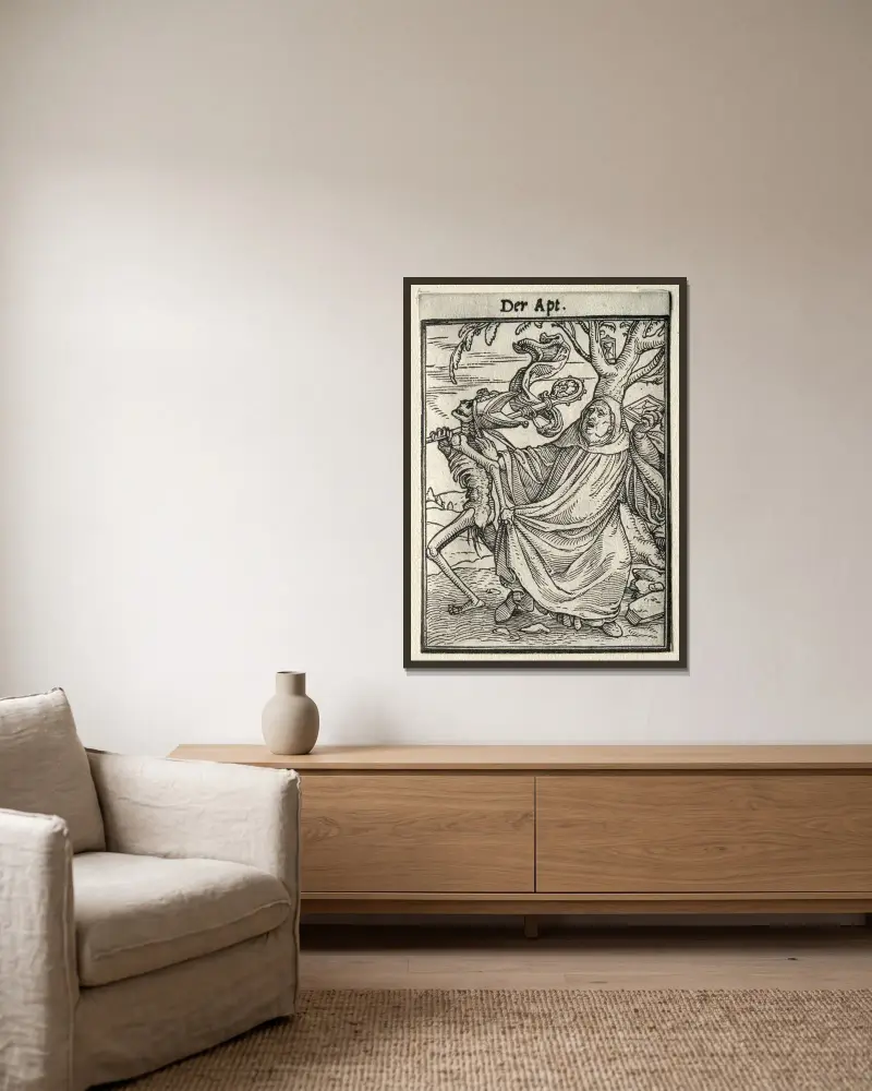 The Abbot von Hans Holbein The Younger gerahmt an einer Wand