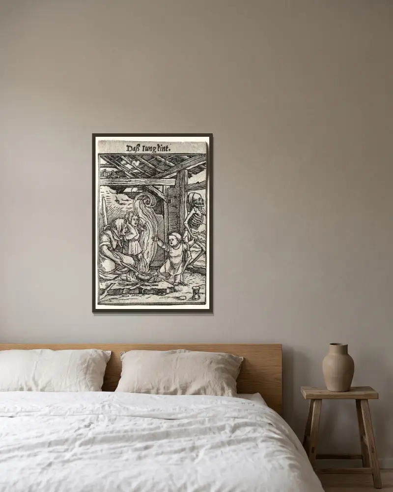 Das Kind von Hans Holbein The Younger gerahmt an einer Wand