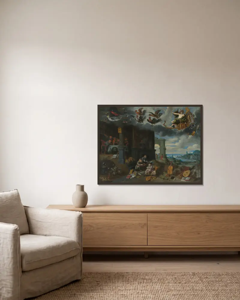 Planeten Mercurius barn av Jan Brueghel the Younger inramad på en vägg