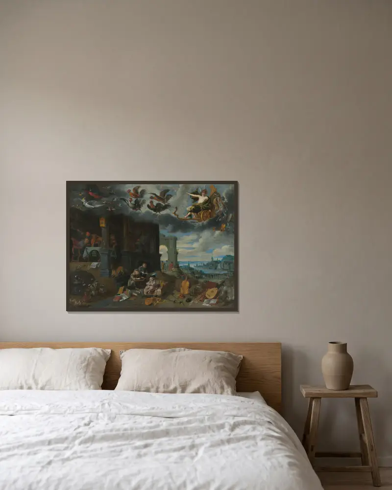 Planeten Mercurius barn av Jan Brueghel the Younger inramad på en vägg