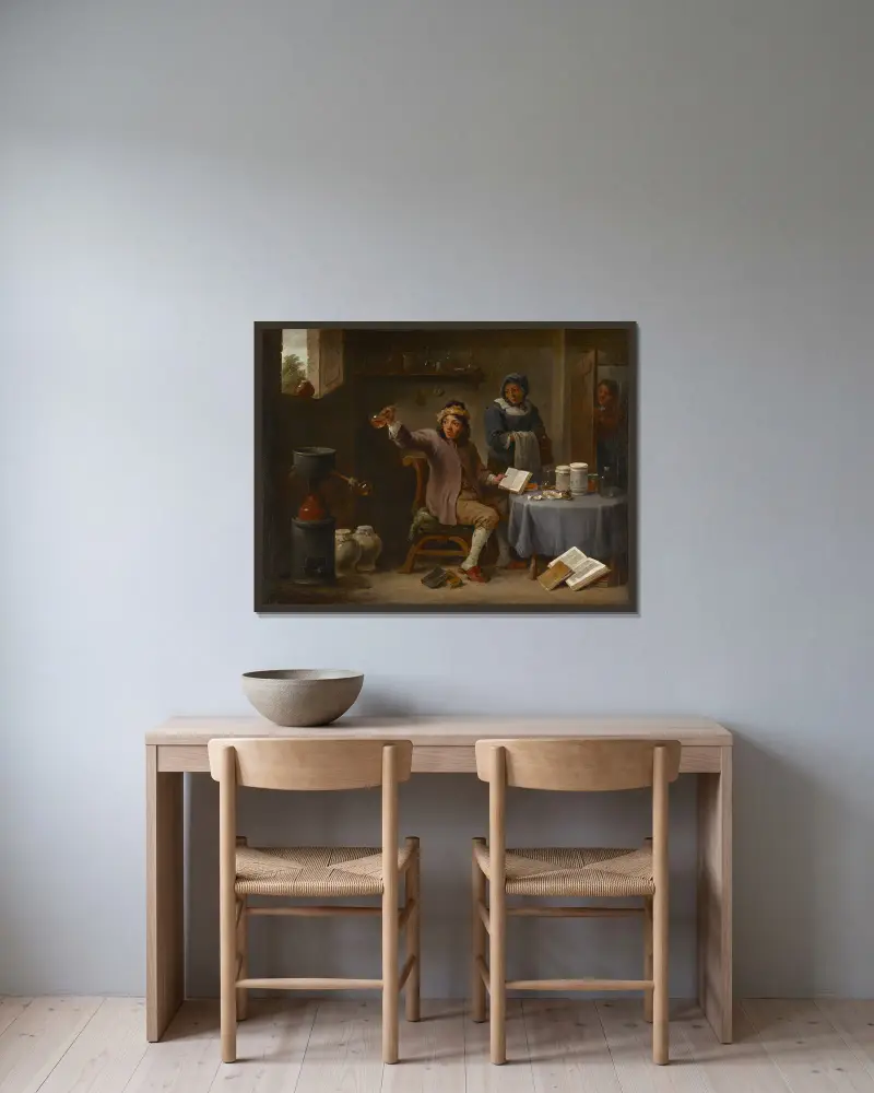Die Konsultation von David Teniers The Younger gerahmt an einer Wand