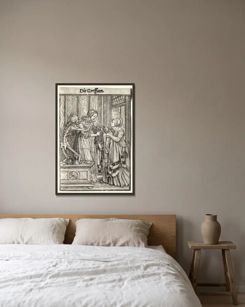 Die Gräfin von Hans Holbein The Younger gerahmt an einer Wand