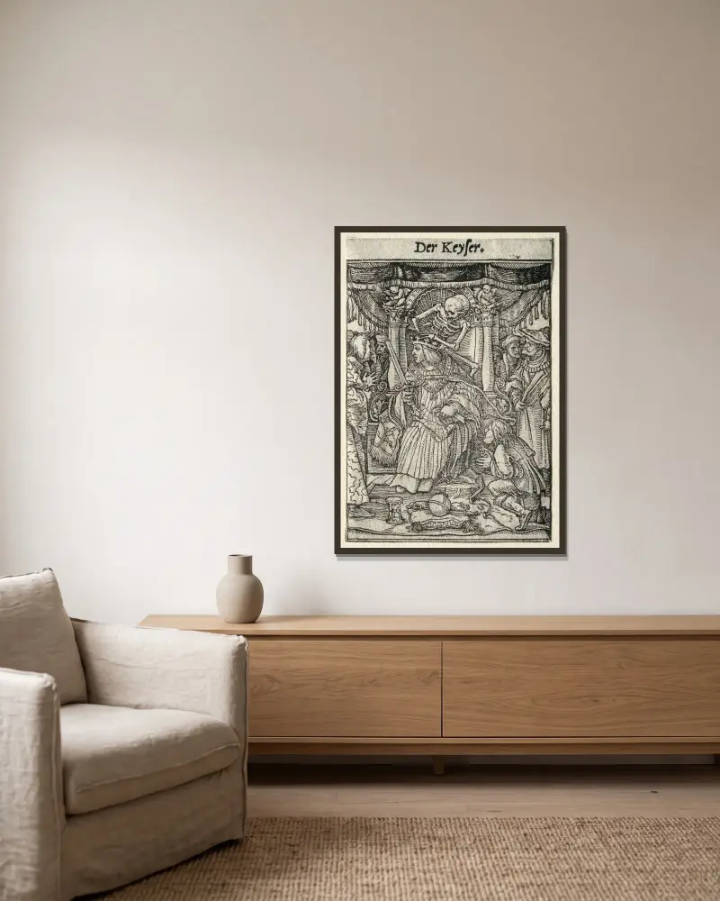 Der Kaiser von Hans Holbein The Younger gerahmt an einer Wand