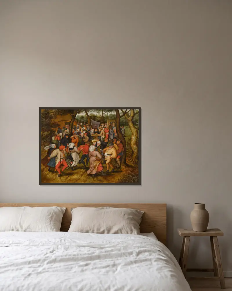 Wiejski taniec weselny, Pieter Brueghel The Younger w ramie na ścianie
