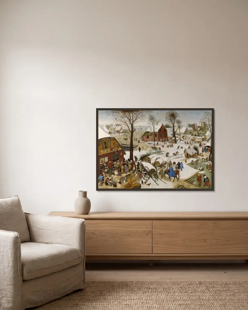 Spis ludności w Betlejem, Pieter Brueghel The Younger w ramie na ścianie