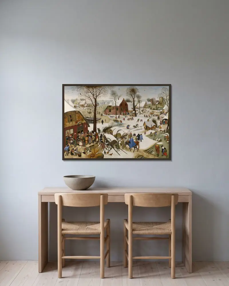 Spis ludności w Betlejem, Pieter Brueghel The Younger w ramie na ścianie