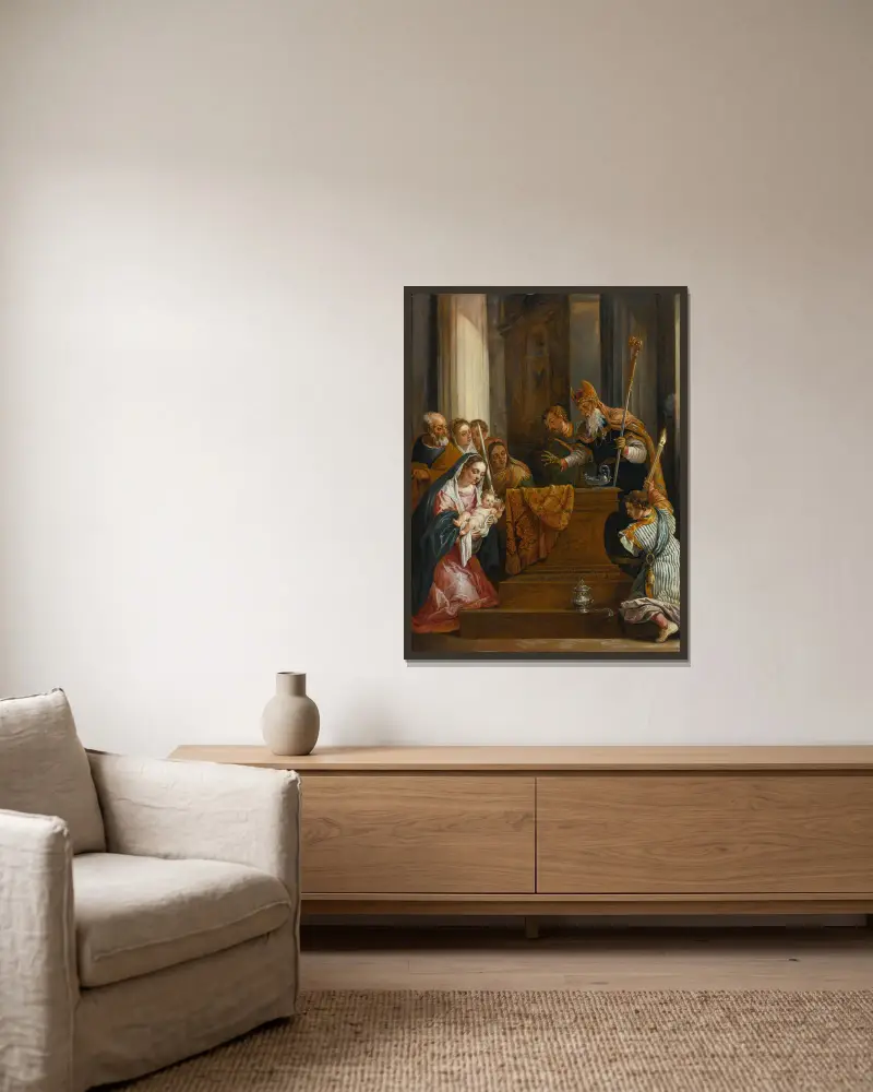 The Presentation In The Temple av David Teniers The Younger inramad på en vägg