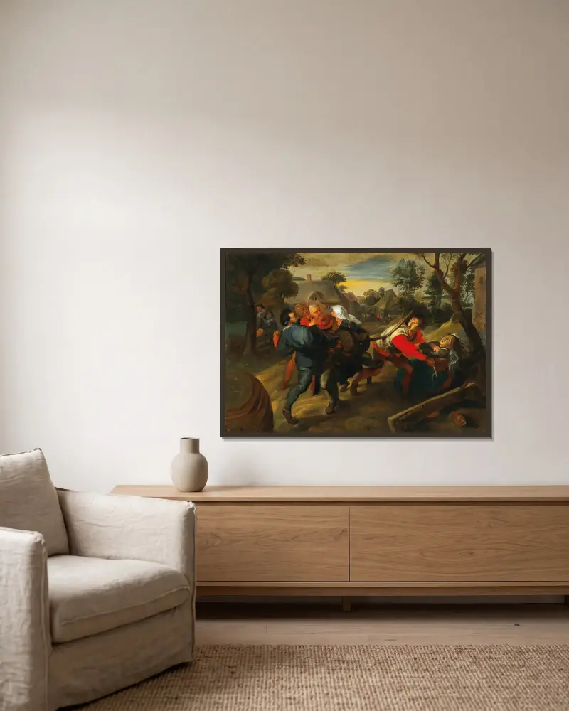 Tobias And The Angel av Jan Brueghel the Younger inramad på en vägg