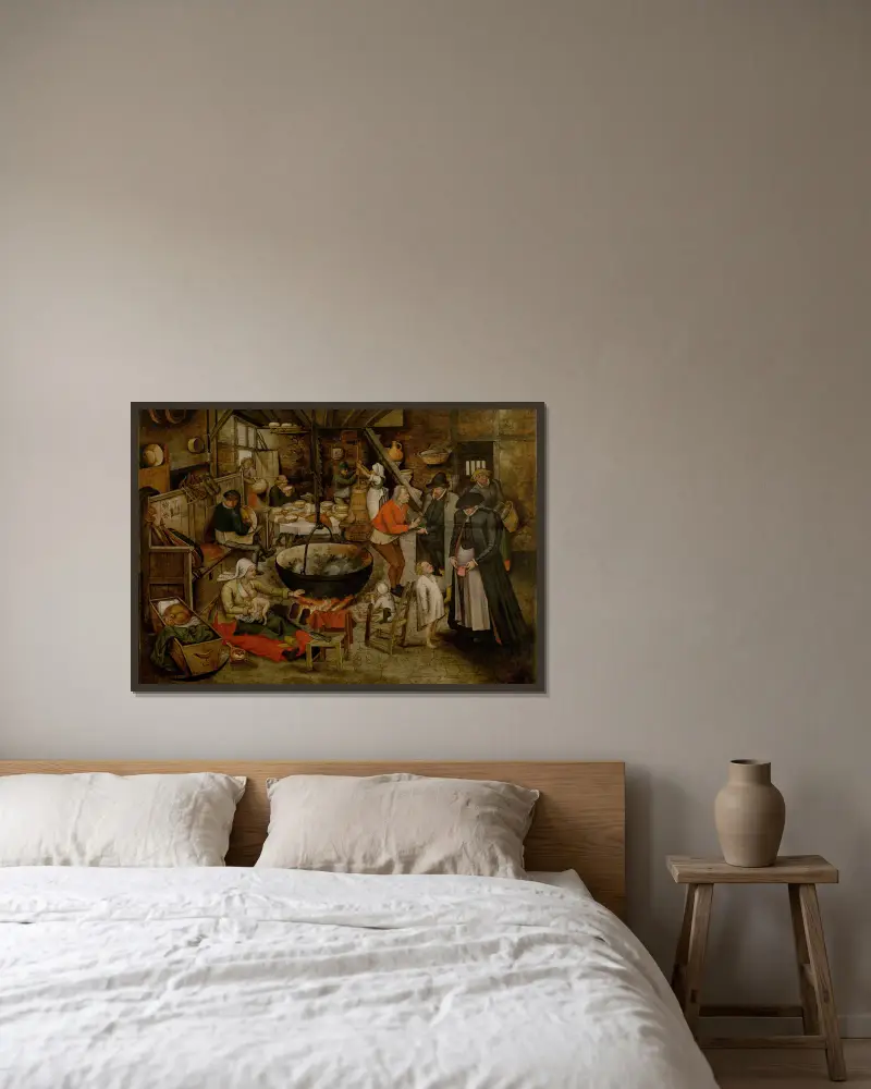 Besuch bei den Bauern von Pieter Brueghel The Younger gerahmt an einer Wand