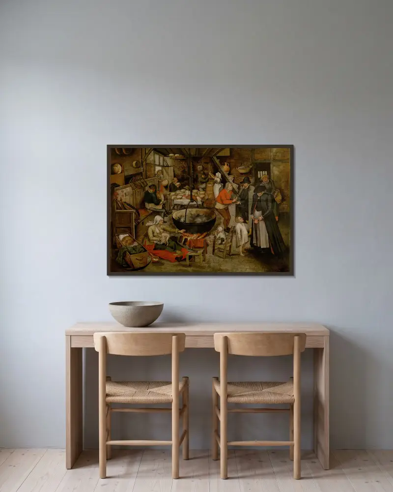 Besuch bei den Bauern von Pieter Brueghel The Younger gerahmt an einer Wand