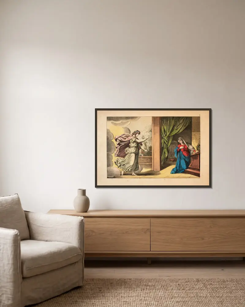 Verkündigung von Theodor Eckardt gerahmt an einer Wand