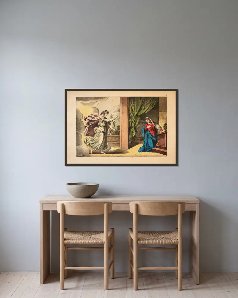 Verkündigung von Theodor Eckardt gerahmt an einer Wand