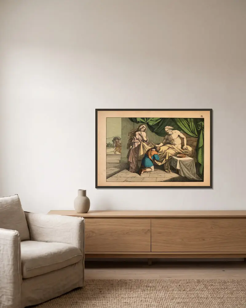 Isaak segnet Jakob von Theodor Eckardt gerahmt an einer Wand