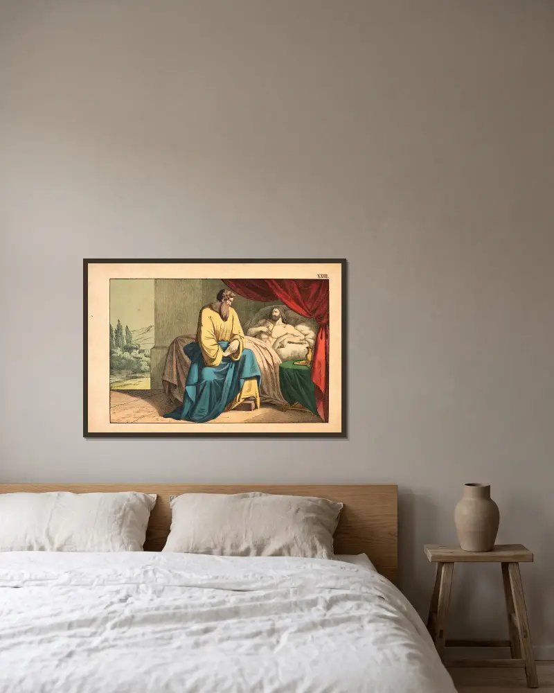 Jesaja und Hiskia von Theodor Eckardt gerahmt an einer Wand