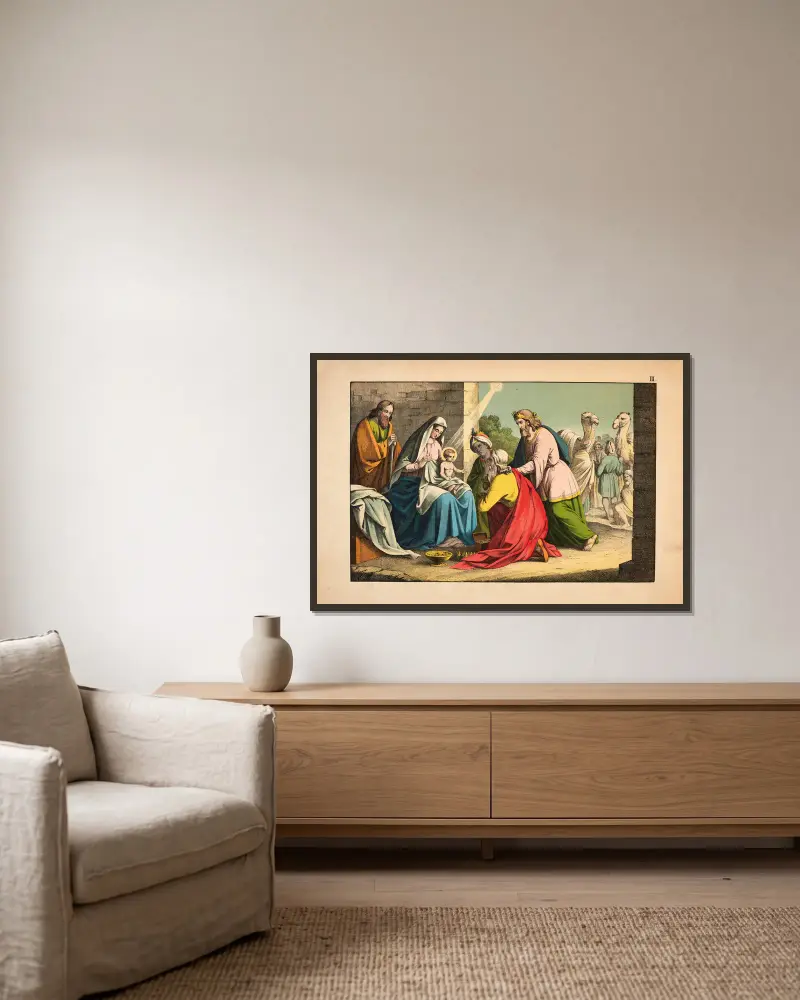 The Adoration of the Magi von Theodor Eckardt gerahmt an einer Wand
