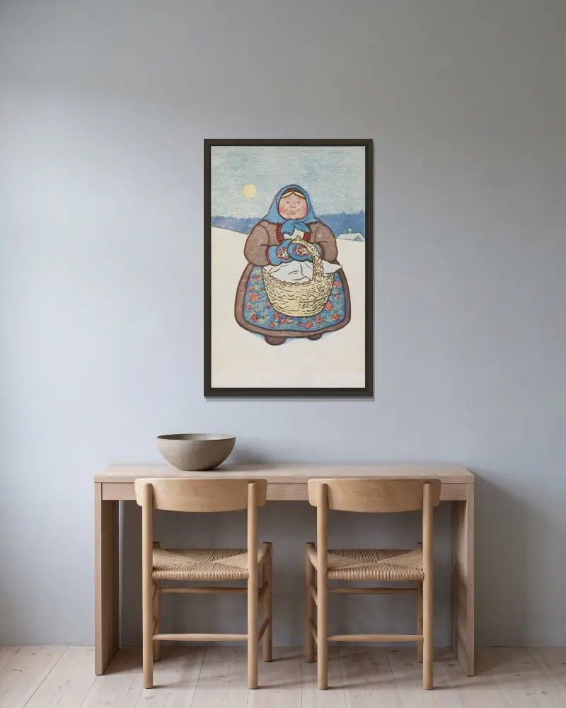 Christmas wife, Theodor Kittelsen v rámu na stěně