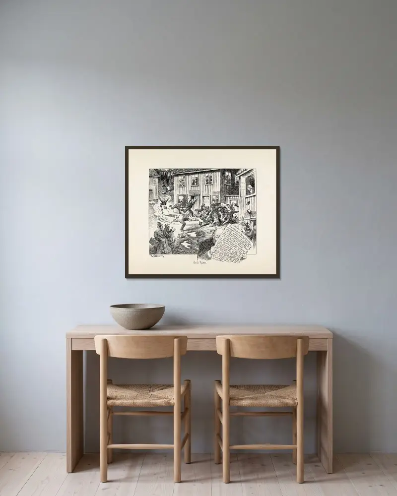 Grib Tyven, Theodor Kittelsen v rámu na stěně