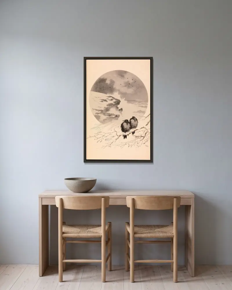 Monate des Jahres: März von Theodor Kittelsen gerahmt an einer Wand