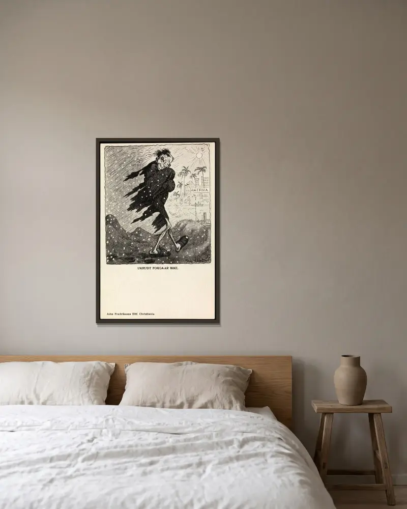 Ukrudt forgaar ikke, Theodor Kittelsen v rámu na stěně