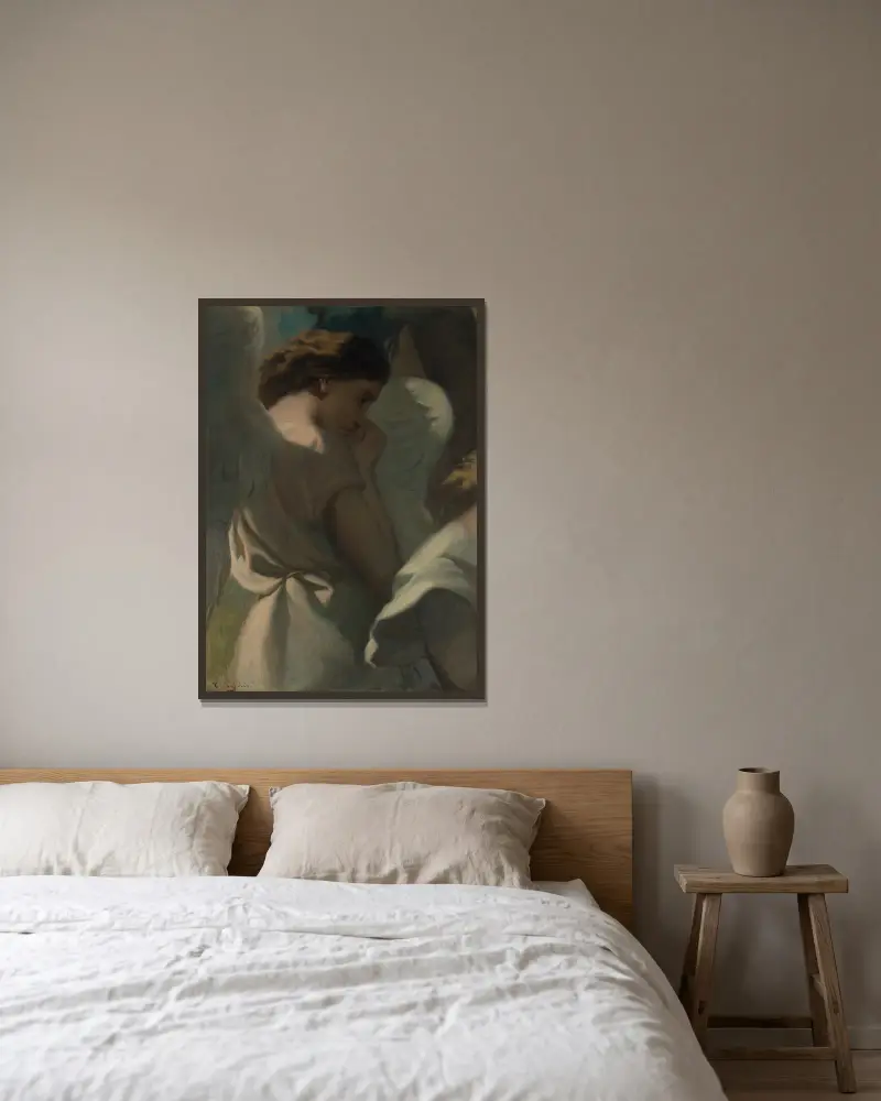 En ängel som ber i Getsemane av Théodore Chassériau inramad på en vägg