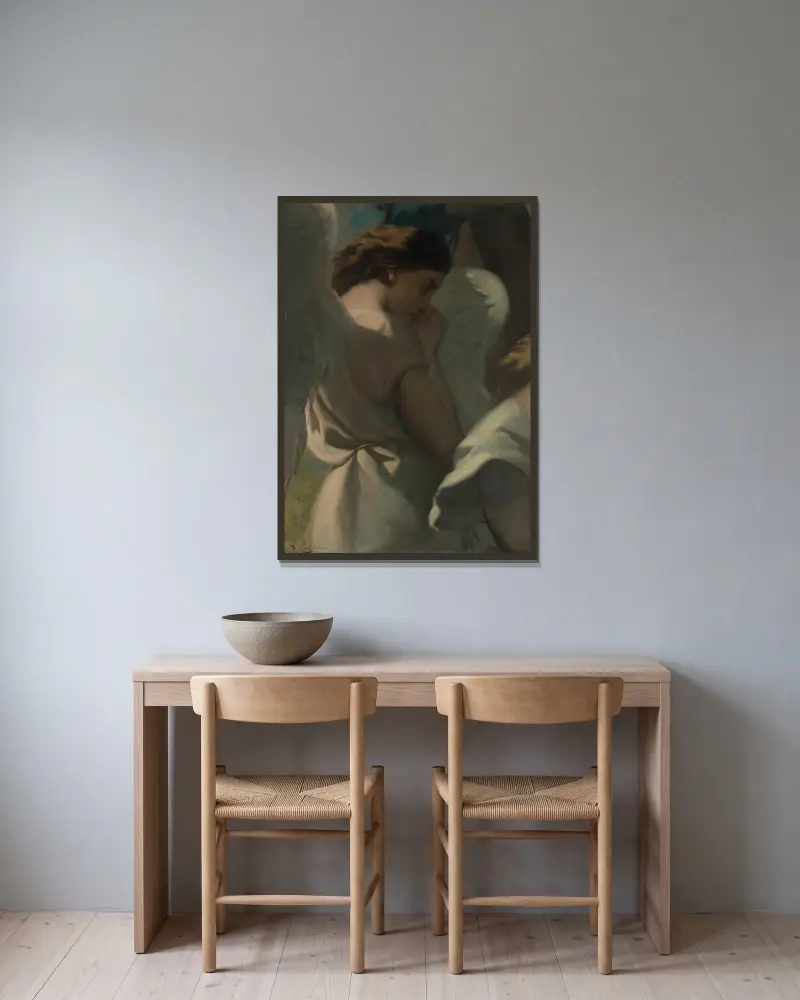En ängel som ber i Getsemane av Théodore Chassériau inramad på en vägg