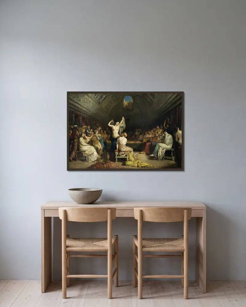 Tepidarium av Théodore Chassériau inramad på en vägg