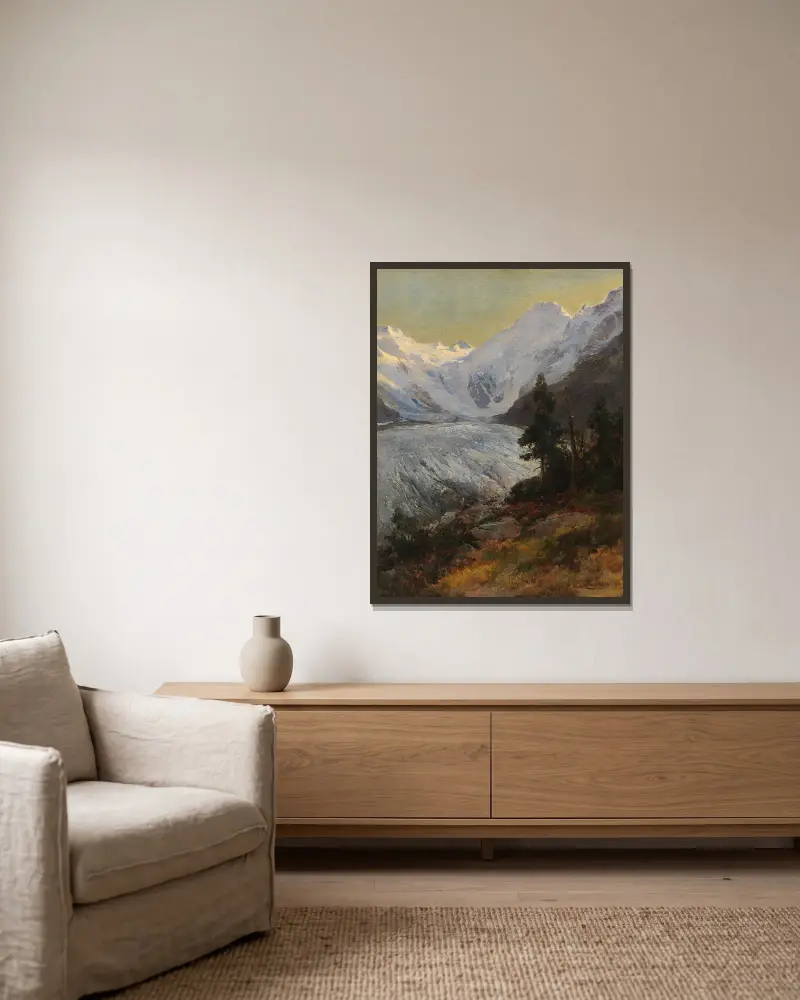 Am Morteratschgletscher av Edward Theodore Compton inramad på en vägg