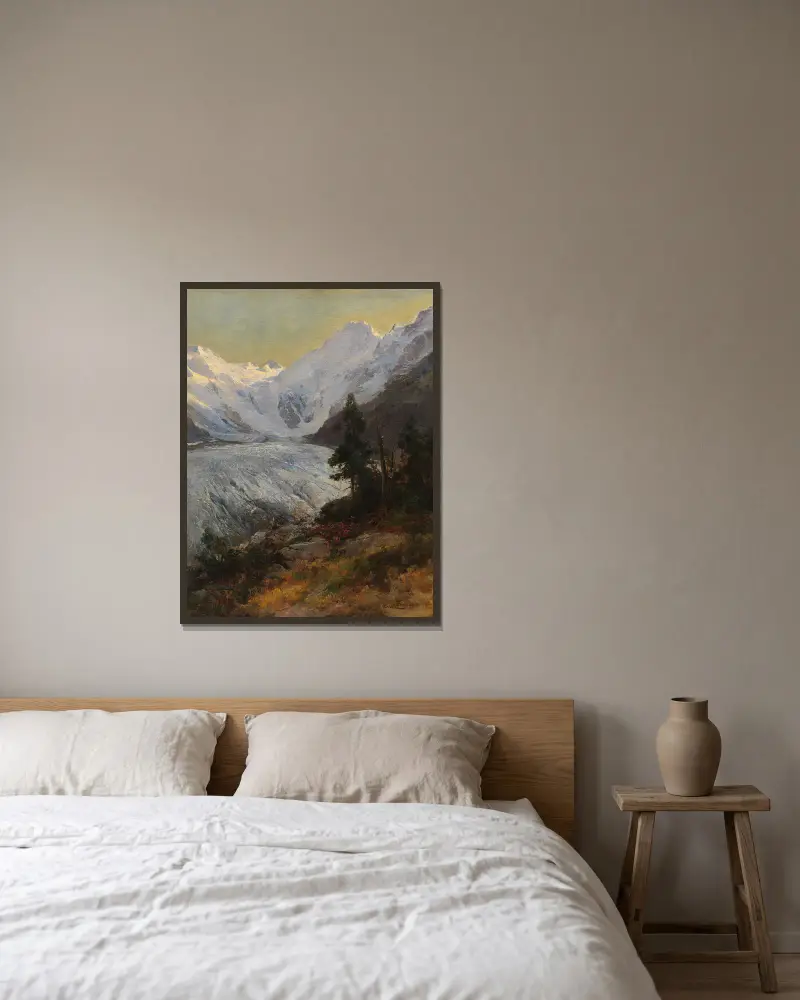 Am Morteratschgletscher av Edward Theodore Compton inramad på en vägg