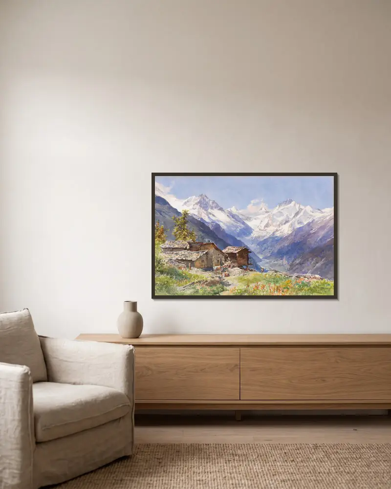 Alpe Barneuza (Wallis), Edward Theodore Compton v rámu na stěně