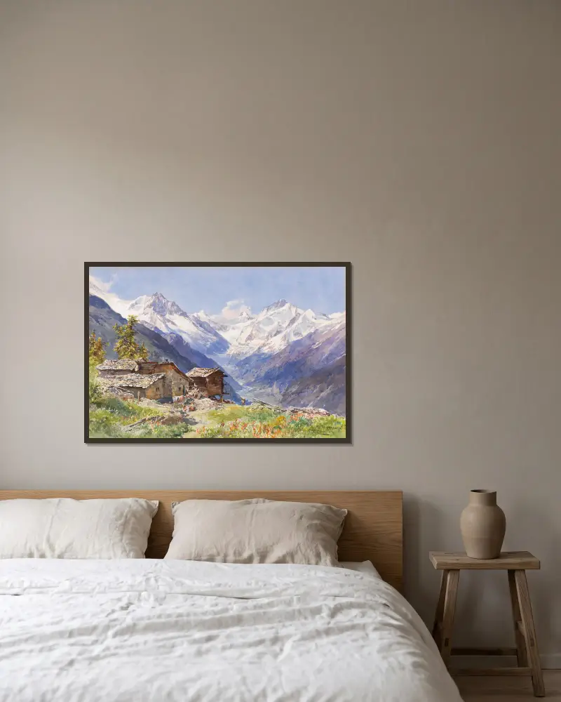 Alpe Barneuza (Wallis), Edward Theodore Compton v rámu na stěně