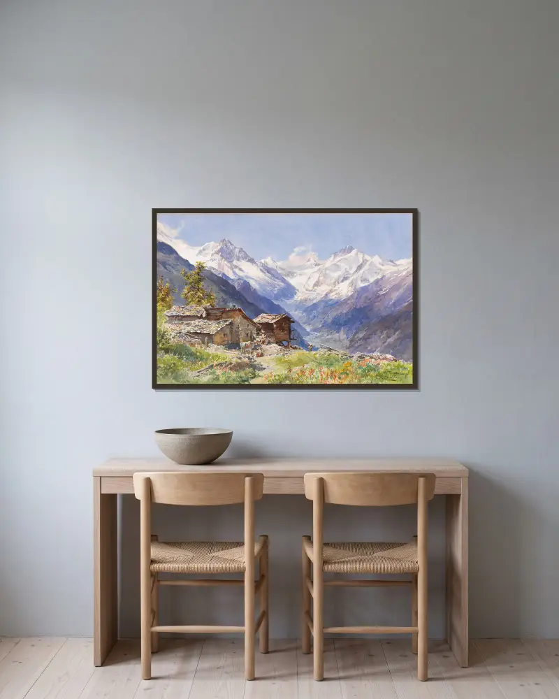 Alpe Barneuza (Wallis), Edward Theodore Compton v rámu na stěně